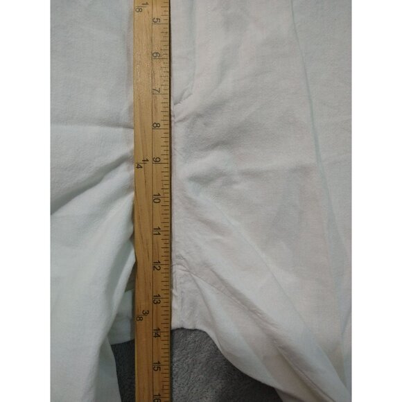 Uniqlo Pants Womens Large White Linen Blend Relaxed Tapered Leg High Rise - Picture 4 of 9